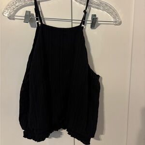 HARPER HERITAGE Black Sleeveless Top Ruffle Detail on bottom